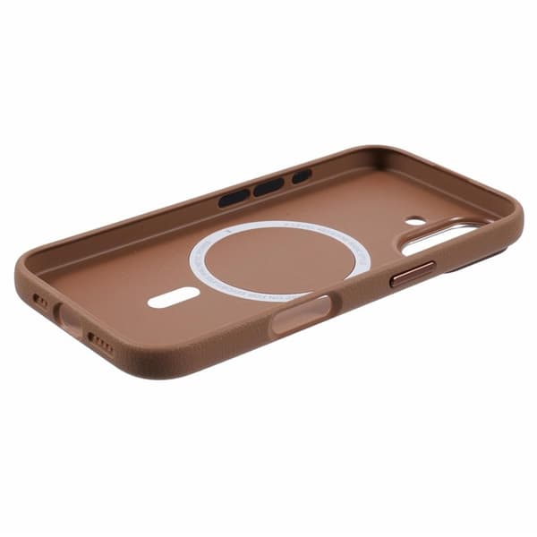 X-LEVEL Mobilskal till iPhone 16 MagSafe PU Läder Hård PC Guld