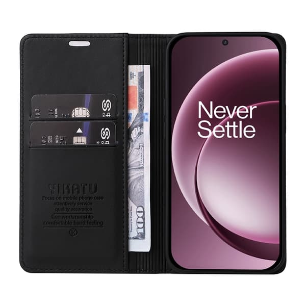 YIKATU OnePlus 15 5G Plånboksfodral Closure Konstläder Svart