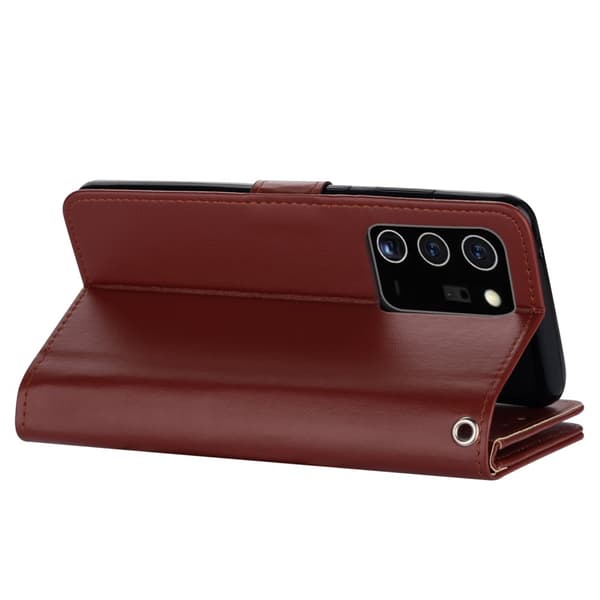 Leather Fodral Till Samsung Galaxy Note 20 Ultra - Brun Brun