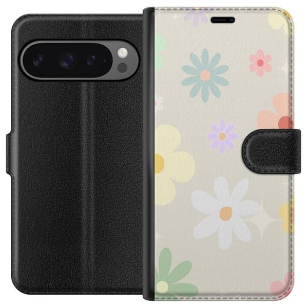 Plånboksfodral till Google Pixel 9 Pro XL med fejdande blommor