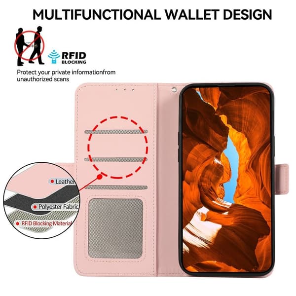 ABEEL Mobilskal till Xiaomi 15 Ultra KonstLäder RFID-Skydd- Rosa