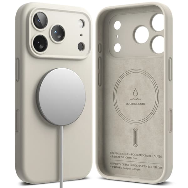 Tech-Protect telefontaske til iPhone 17 Pro Magsafe magnetisk silikone - sten Beige