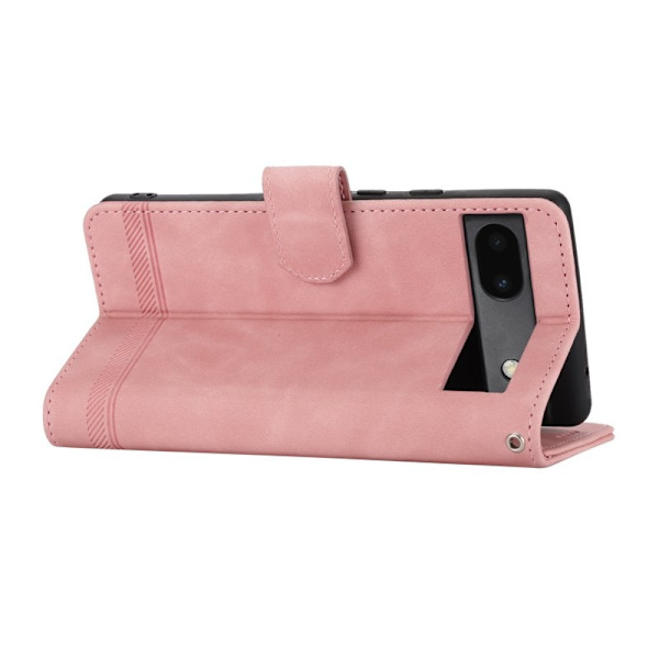 DIERFENG DF-03 Plånboksfodral för Google Pixel 6a - Konstläder - Rosa