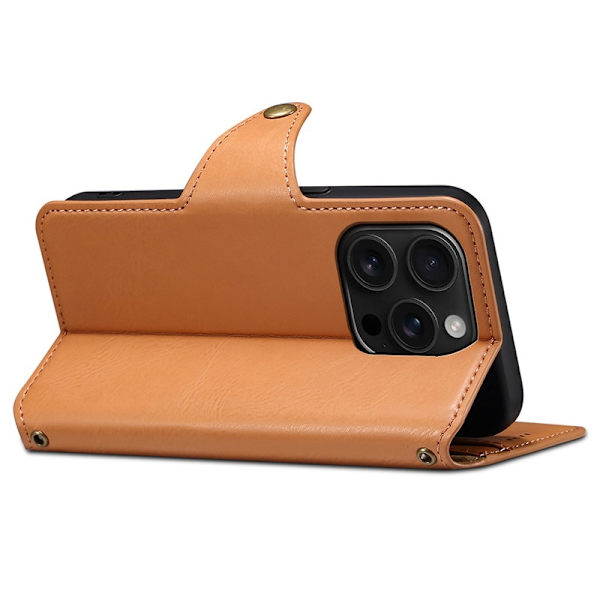 DENIOR iPhone 16 Pro Plånboksfodral Konstläder Khaki