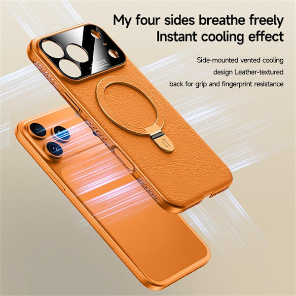 Mobilskal till iPhone 17 Pro Max MagSafe Kickstand Electroplated Cooling - Grå Grå