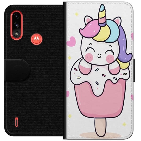 Pung Taske til Motorola Moto E7 Power med Happy Unicorn