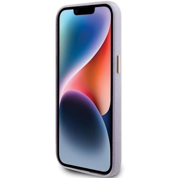 Guess iPhone 15 Pro Max Mobilskal Glitter Glossy Script - Lila