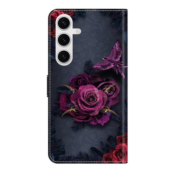 Plånboksfodral för Samsung Galaxy S26 Plus Mönstertryck Konstläder - Blommor
