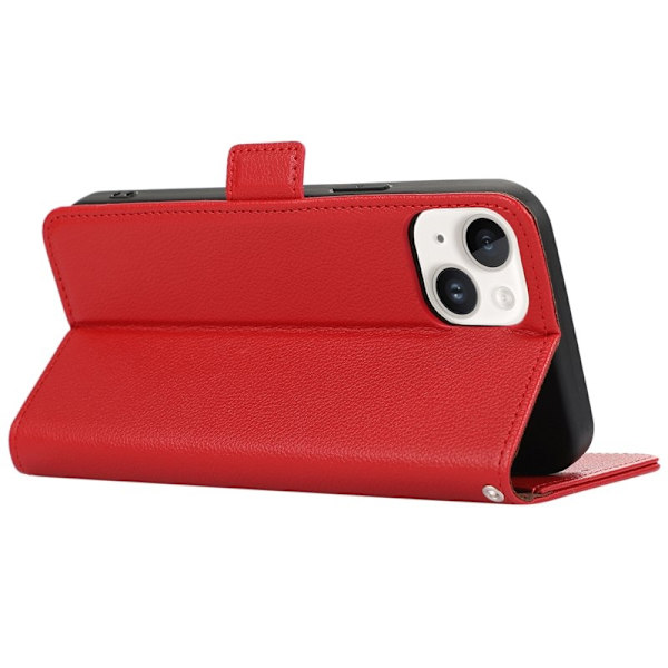 ABEEL iPhone 13 Plånboksfodral RFID-Skydd Kortfack Konstläder Röd