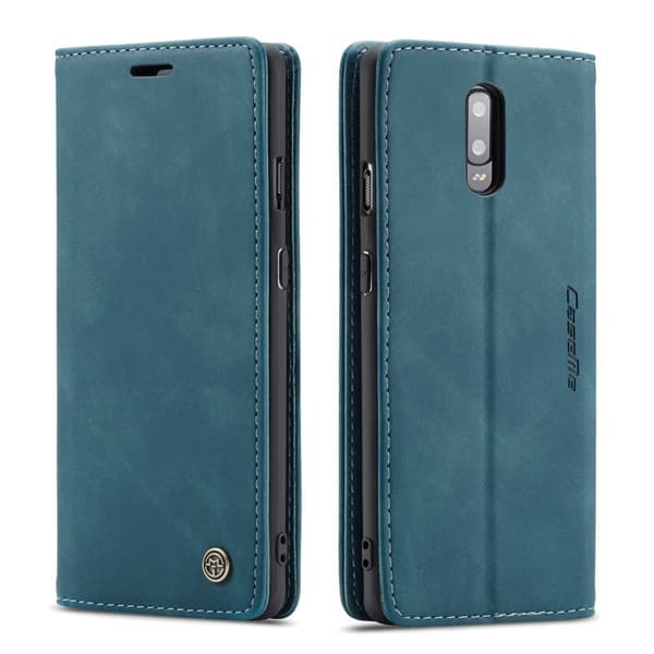 CASEME 013 Flip Konstläder Plånboksfodral för OnePlus 7 - Blå