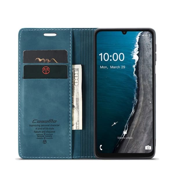 CASEME 013 Series Konstläder Plånboksfodral för Samsung Galaxy A06 4G - Blå