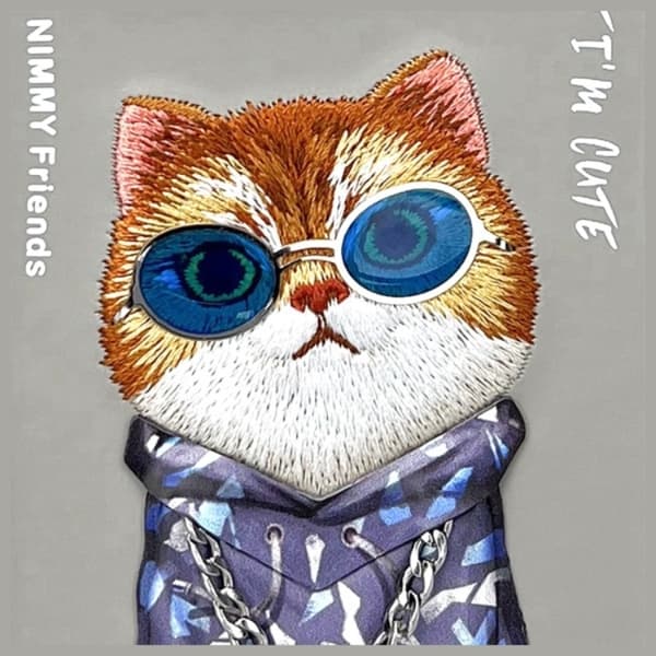 Nimmy Mobilskal till iPhone 15 Pro Glasses Cool Cat - Grå