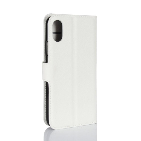 Litchi Pungeetui til iPhone XS / X - Hvid White