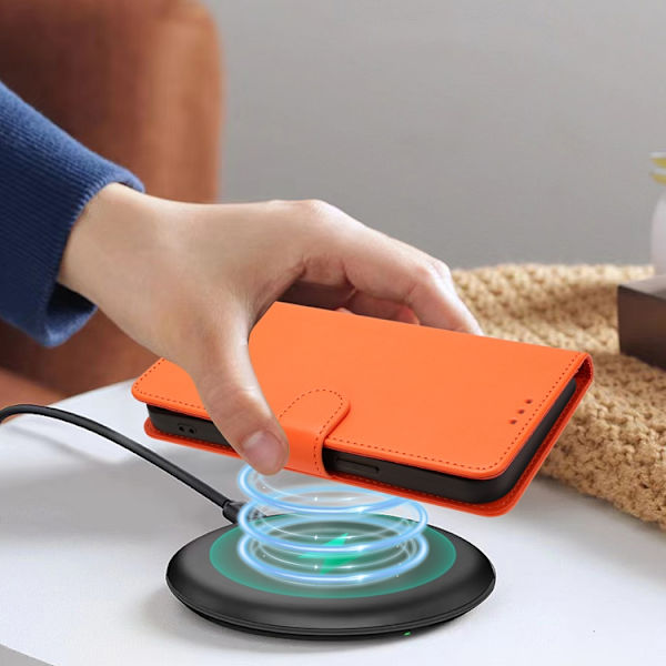 OnePlus 15 5G Plånboksfodral Konstläder Orange