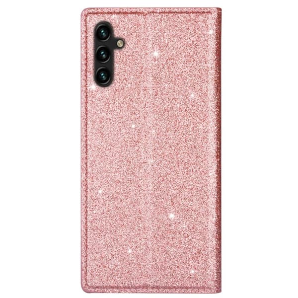 Mobilskal till SAMSUNG Galaxy S26 Plus Glittrande PU Läder Kortfack Roséguld