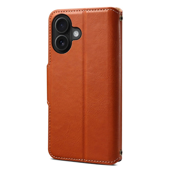 DENIOR iPhone 16 Plus Plånboksfodral Konstläder - Brun