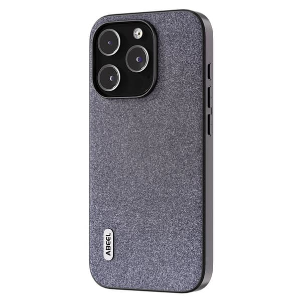 ABEEL Mobilskal till iPhone 15 Pro Max Glitter Drop-proof PU Läder Svart