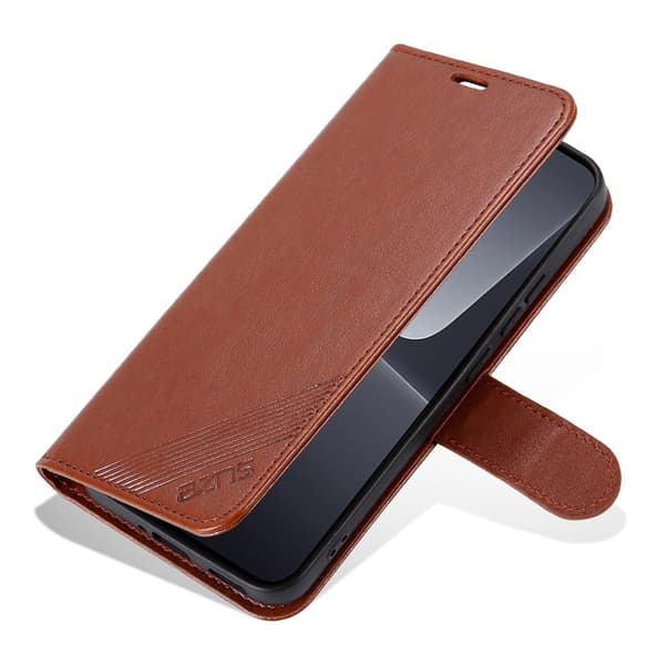 AZNS Xiaomi 13 5G Flip Plånboksfodral - Anti-scratch Konstläder - Brun