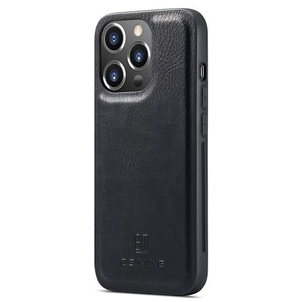 DG.MING iPhone 15 Pro Max Plånboksfodral Äkta Läder 2in1 - Svart Svart