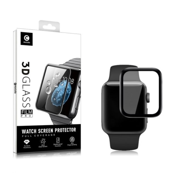 Mocolo 3D Curved Härdat Glas Skärmskydd till Apple Watch 4 - 44mm - Svart Svart