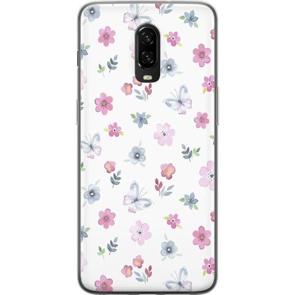 Mobilcover til OnePlus 6T med Blomster og sommerfugle