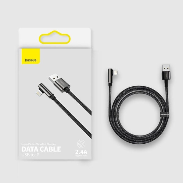 Baseus Mobile Game Lightning Kabel USB 2.4A 1m - Sort Black