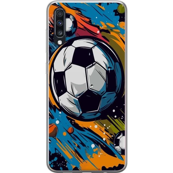Telefontaske til Samsung Galaxy A70 med fodbolde