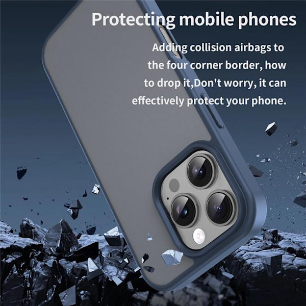 Mobilskal till iPhone 16 Pro Max Skin Touch Matte - Blå Blå