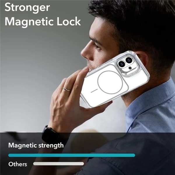 Mobilskal till iPhone 16 Plus MagSafe Lens Kickstand med Handrem - Vit Vit