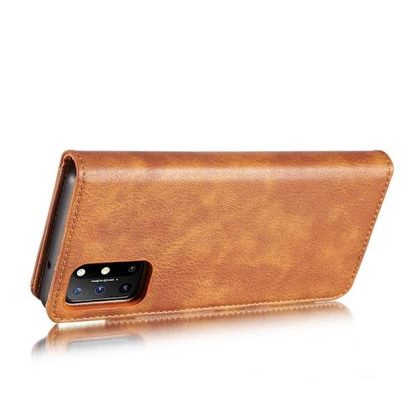 DG.MING OnePlus 8T Äkta Läder Plånboksfodral Brun