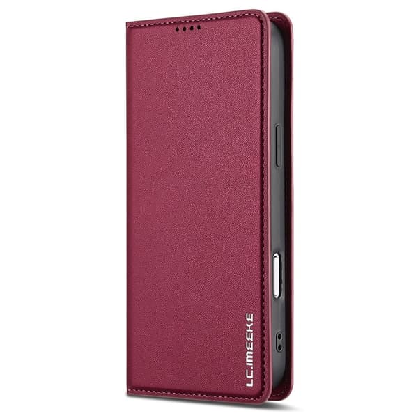 LC.IMEEKE L1 Series iPhone 17 Pro Plånboksfodral Konstläder - Röd Röd