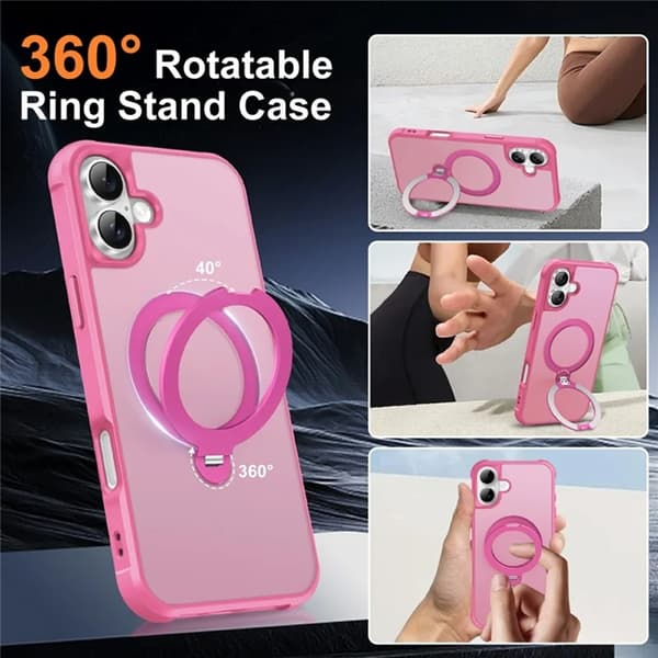 Mobilskal till iPhone 17 MagSafe Kickstand TPU + PC - Rosa Rosa