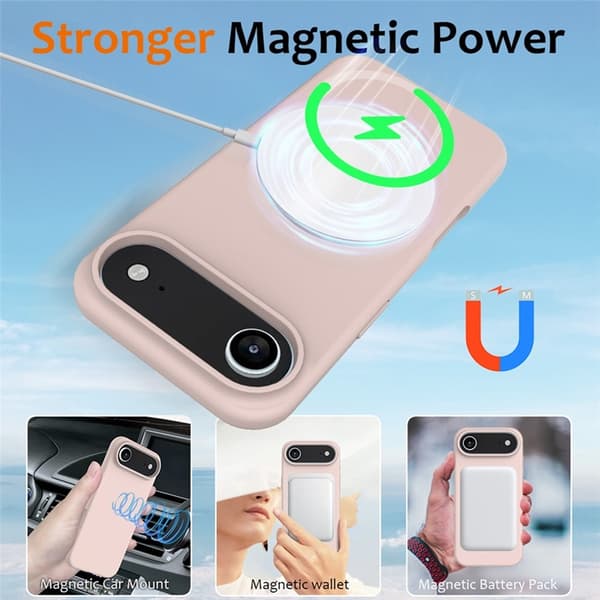 Mobilskal till iPhone Air MagSafe Silikon Anti-Drop - Rosa Rosa