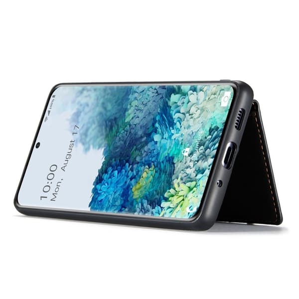 JEEHOOD Galaxy S20 Plus 2-in-1 Plånboksfodral Konstläder Svart