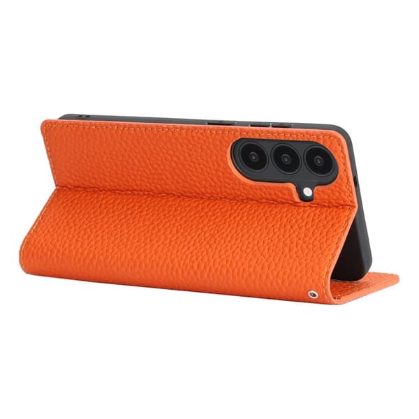 Plånboksfodral för Samsung Galaxy S26 Plus Äkta läder - Orange