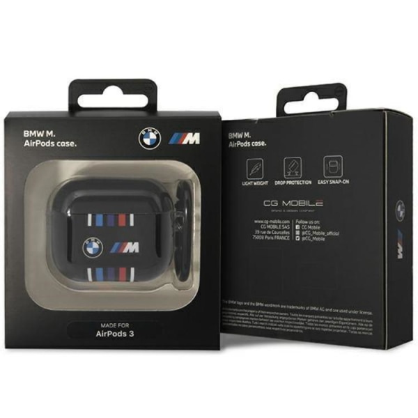 BMW Airpods 3 Cover flere farvede linjer - sort