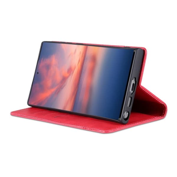 AZNS Samsung Galaxy S23 Ultra Plånboksfodral Konstläder - Röd