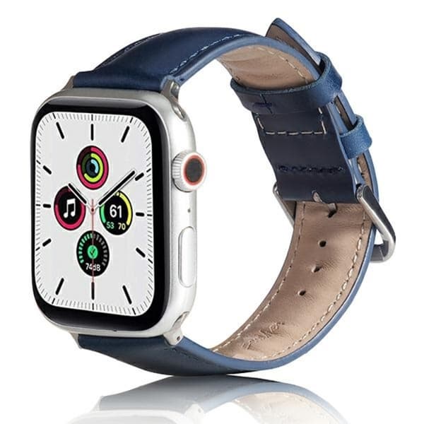 Beline Apple Watch (38/40/41mm) Armbånd Læder - Blå Blå