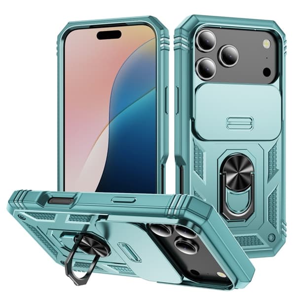 Mobilskal till iPhone 17 Pro Slide Camshield Kickstand - Grön Grön