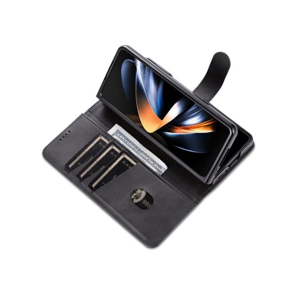 AZNS Samsung Galaxy Z Fold5 Plånboksfodral Konstläder - Svart