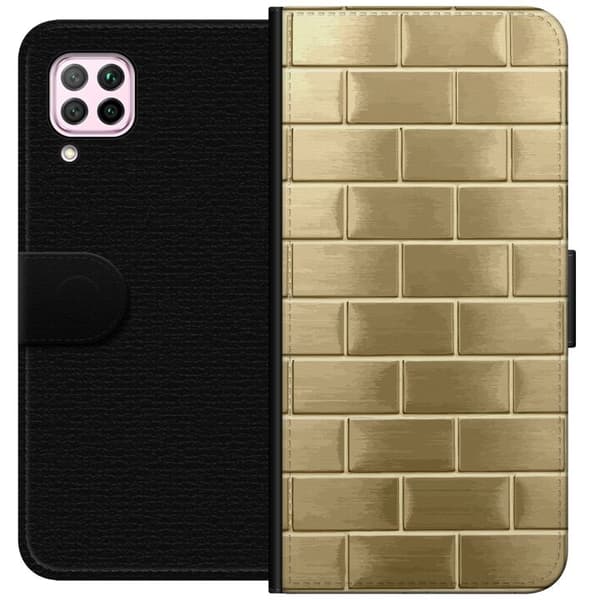 Plånboksfodral till Huawei P40 lite med Gyllene Murstenar