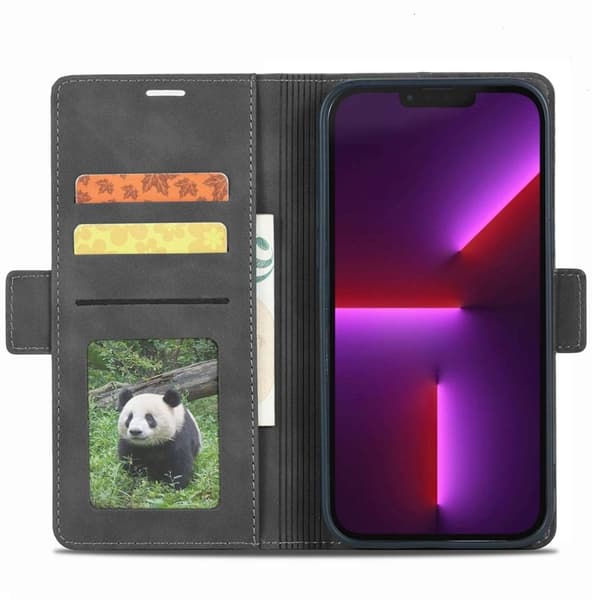 FORWENW F3-Series iPhone 14 Plus Plånboksfodral Konstläder - Svart