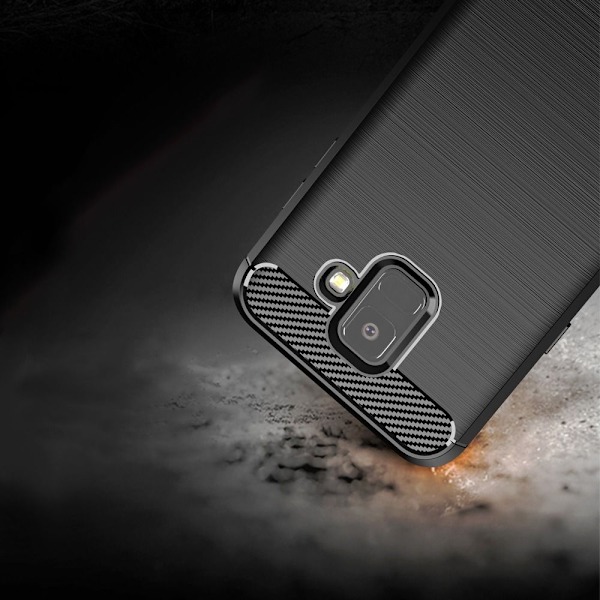 Galaxy A6 (2018) Skal Forcell Carbon Mjukplast - Svart Svart