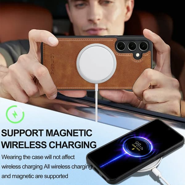 LC.IMEEKE Mobilskal för Samsung Galaxy S26 Plus Magnetiskt TPU - Brun