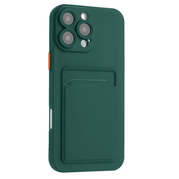 Mobilskal till iPhone 16 Pro Max Korthållare TPU - Midnattsgrön Grön