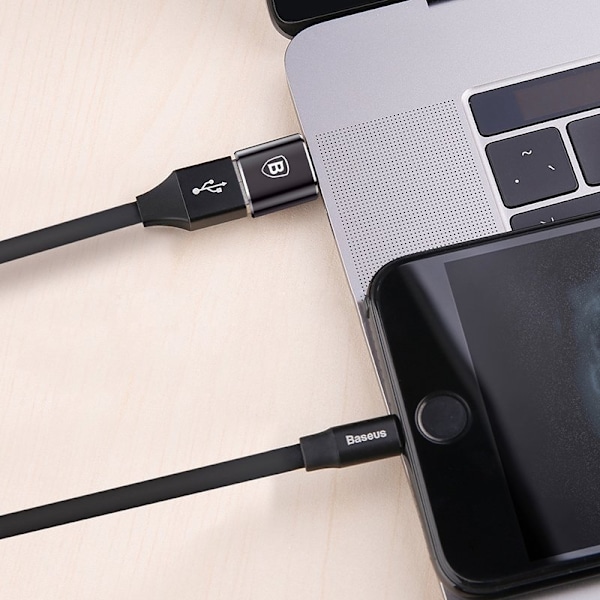 Baseus USB to USB Type-C Adapter - Svart Svart