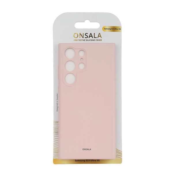 ONSALA Galaxy S23 Ultra 5G suojus silikoni - liitu vaaleanpunainen