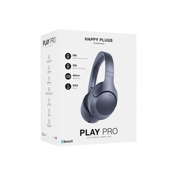 Happy Plugs Over-Ear Trådløse Hovedtelefoner ANC Play Pro - Sort Black