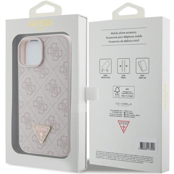 Guess iPhone 15 Mobilskal Triangle Strass - Rosa