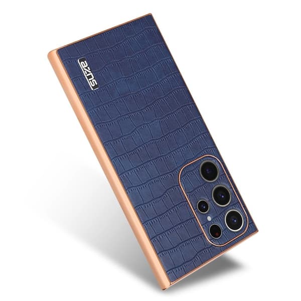 AZNS Samsung Galaxy S23 Ultra Plånboksfodral Konstläder - Blå